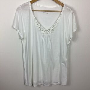 J. Jill Soutache Trimmed Tee Size Large